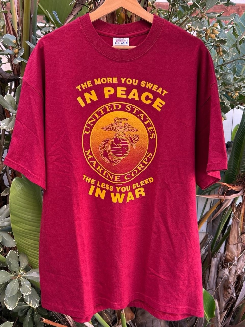 Vintage 1994 USMC Marine Corps In Peace In War T-Shirt Hanes XL Military